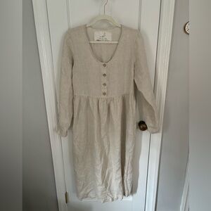Not perfect linen long sleeve mama dress